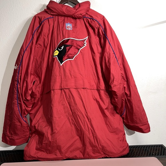 VINTAGE Y2K Puma Arizona Cardinals Zip Up Windbreaker Jacket Size‎ 3XL NFL Red - Picture 8 of 16